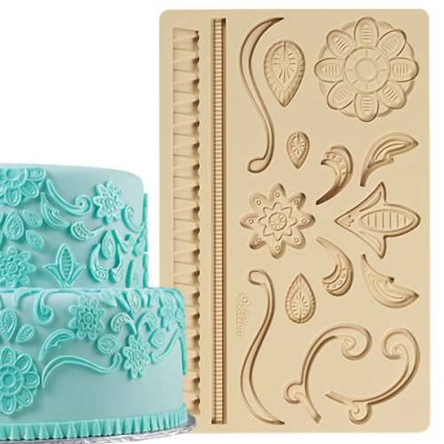 Lace Gumpaste and Fondant Silicone Mould - Click Image to Close